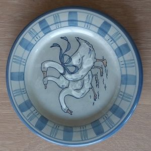 Louisville Stoneware GAGGLE OF GEESE Child's Dinner Plate 9.25" Made in Kentucky